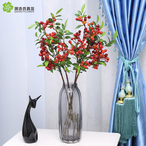<b>Artificial</b> Red Berry <b>Stem</b> Plastic Flowers Christmas Decorations Wedding Props Factory Wholesale - Product Image 2