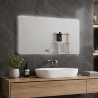 Miroir de salle de bain intelligent à LED avec capteur tactile, anti-buée, rétroéclairé, 3 couleurs réglables, miroir mural pour hôtel, spa, salon