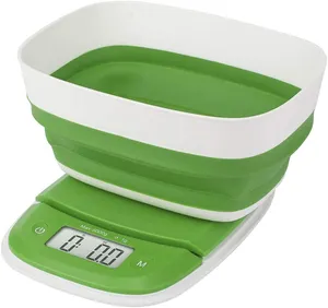 数字厨房食品秤，带柔性碗保护硅胶盖，用于减肥烘焙烹饪11lb容量5KGX1G