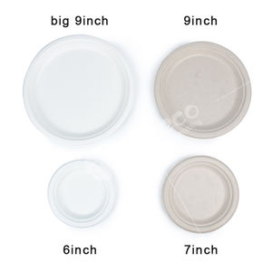 <span class=keywords><strong>100%</strong></span> Biodegradable sekali pakai Bagasse bubur kertas piring datar dan bulat nampan makanan Aksesori dengan nampan - Product Image 3