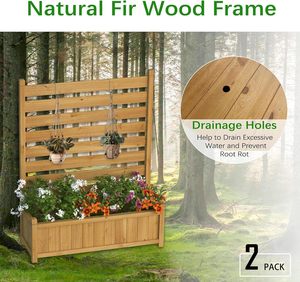 Hộp trồng với trellis, chậu hoa bằng gỗ với cây nho Viện trợ, màn hình riêng tư gỗ tuyết tùng cho xây dựng vườn - Product Image 2