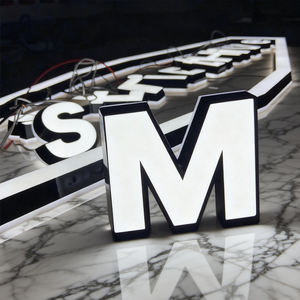 Özel parlayan akrilik çift aydınlatmalı 3D kanal iş için Led ışık mektup işareti Led Logo işareti kapalı tabela mağaza işareti - Product Image 1