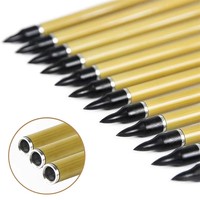 Flèches de tir à l'arc en carbone de 32 pouces avec fût en bambou, spine 400 500 600, nocks et plumes de dinde pour arc composé et arc classique de chasse