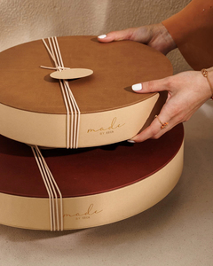 Boîte d'emballage personnalisée pour barres chocolatées, boîte à dessert en acrylique transparent avec logo, boîtes cadeaux rondes en cuir de luxe pour <span class=keywords><strong>chocolats</strong></span> - Product Image 2