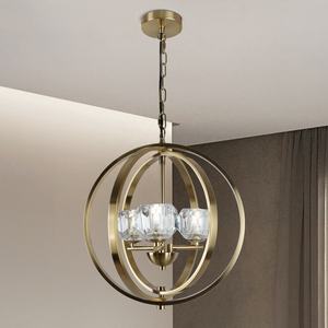 New Decorative Pendant Light Modern Brass Suspended Lighting Nordic Crystal Hanging <b>Lamp</b> with G9 Bulb for Home Dining Light - Product Image 1