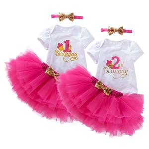 Vêtements pour bébé fille de 6 à 12 mois, vêtements pour tout-petits, robe de fête pour filles, jupe tutu pour bébé fille de 1 an DGHB-001 - Product Image 1