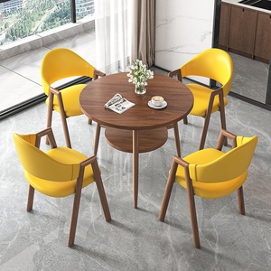 Nouveauté, style moderne et luxueux, options de couleurs, prix bas, vente en gros, ensemble de table et de chaises rondes pour 4 personnes - Product Image 2