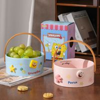 Hete Aanbieding Japanse Minimalistische Design SpongeBob SquarePants Snack Schaal Draagbare Mandje Keramische Fruit Schaal