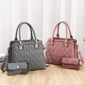 elegant ladies pu multi pocket purses 2 pieces sets wallet handbag for women