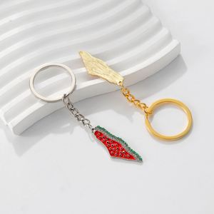Wholesale Rhinestone Palestine Map Flag Diamond Watermelon <b>Key</b> Ring Car <b>Key</b> <b>Chain</b> Luxury Enamel Crystal Palestine <b>Key</b> <b>Chain</b> - Product Image 3