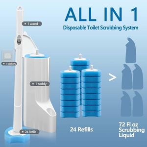 Newly 14 <b>Replacement</b> Sponge Head Refills Flexible Disposable <b>Toilet</b> Cleaning <b>Brush</b> Set - Product Image 4