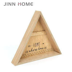 Étagère murale triangulaire en bois avec crochets, organisateur décoratif « La maison est <span class=keywords><strong>l</strong></span>à où est <span class=keywords><strong>l</strong></span>'<span class=keywords><strong>amour</strong></span> » - Product Image 3
