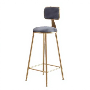 Sillas de Bar Plegables de Terciopelo Nórdico, Resistentes, con Respaldo, Modernas, Minimalistas, para Comedor, Hogar, Bar, con Estructura Metálica, para Hotel - Product Image 4