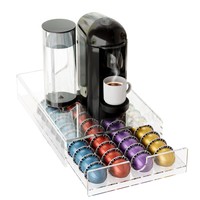 Organisateur de rangement pour dosettes de café en acrylique, support de présentation anti-poussière pour capsules de café Nespresso Vertuo