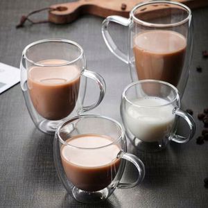 Mug en verre borosilicate à double paroi RSCHEF, résistant à la chaleur et au froid, isolé, écologique, pour la maison, pour le thé, le lait, le citron - Product Image 1