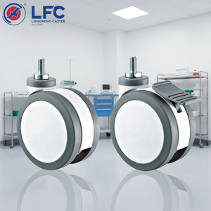 <span class=keywords><strong>PU</strong></span> PA Medizinische Rollen 75mm <span class=keywords><strong>100mm</strong></span> 125mm Krankenhausrad mit Gewindeanschluss Geräuschlos Nicht Markierend Sanft Rollend für Krankenhausbett-Ausstattung - Product Image 1