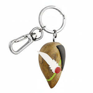 Portachiavi in Legno Alpino con Moschettone, Design a Forma di Uccello, Accessorio per Chiavi - Product Image 2