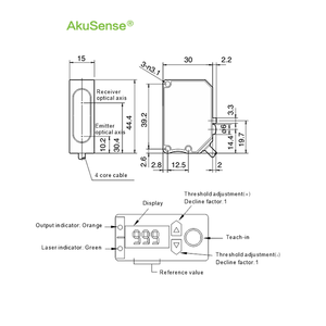 Quang Điện Laser Retroreflective 1.5M/4.9 Foot Phát Hiện Trong Suốt Quang Học Opto Điện Tử Prox Cảm Biến - Product Image 4