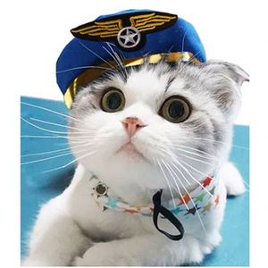 Vente en gros de costumes pour animaux de compagnie chapeau Cosplay chat costume de chien Halloween marine pirate capitaine <span class=keywords><strong>marin</strong></span> chapeau de chien pour la fête - Product Image 4