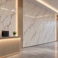 Revêtement mural décoratif imperméable WYRAX Retail Showroom Wall White Gold Calacatta PVC UV Marble Sheet 1220x2440mm 3.0mm