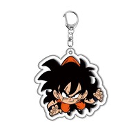 Porte-clés en acrylique transparent à impression double face, dessin animé Super Saiyan Son Goku
