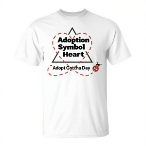 T-shirt avec symbole d'adoption, cœur, maman et papa adoptants, jour de l'adoption - Product Image 2
