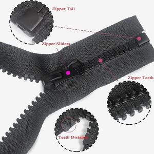Fermeture éclair en plastique étanche à extrémité ouverte, fermeture éclair en plastique en gros, fermeture éclair en plastique à ouverture fermée, fabrication sur mesure en usine - Product Image 4