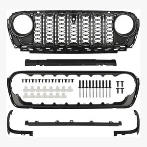 <span class=keywords><strong>Grille</strong></span> <span class=keywords><strong>de</strong></span> calandre avant avec trou pour caméra pour Jeep JL 18-24 ABS Noir mat Style 20e anniversaire - Product Image 4