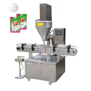 Full automatic dry spice powder packaging dispensing machine cans bottling filler spices powder weighing filling machine