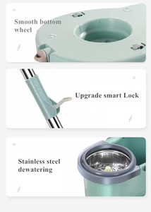 Thiết kế mới ma thuật xoay giẻ lau sàn làm sạch sợi nhỏ lau và xô Set với không gỉ xoắn cực lau - Product Image 6