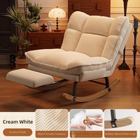 Chaise à bascule individuelle en lin de haute qualité, ottoman, grand siège, canapé paresseux, pour salon, chambre, balcon, inclinable, fait main - Grande Vente