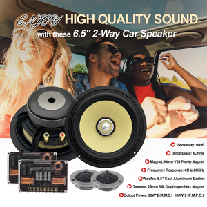 6.5 pouces 2 voies haute performance haut de gamme en aluminium moulé panier haut-parleurs de <span class=keywords><strong>voiture</strong></span> 180W Auto Audio système de haut-parleurs Woofer - Product Image 2