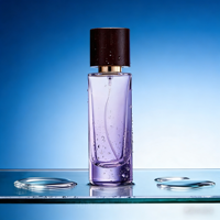 Vente en gros de flacons de parfum vides en verre carrés de 50 ml, emballage de luxe, marque Crystal Fragrance, rechargeables