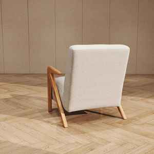 Solid Wood Single <b>Sofa</b> Chair Light Luxury Leisure Indoor Designer Vintage Style - Product Image 4