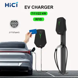 HICI 11kw Wallbox กล่องติดผนังรถยนต์ไฟฟ้าบ้าน Level2 Ac พลังงานประเภท 2 Ev Charger สถานีชาร์จกองสําหรับรถยนต์