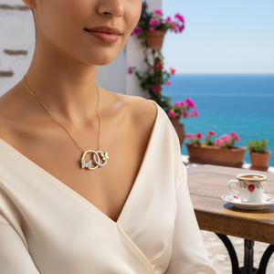 14K ศิลปะสีทองที่เป็นของแข็งใหม่ล่าสุดแหวนผีเสื้อเสน่ห์สร้อยคอแนวโน้มเครื่องประดับที่ดีสำหรับผู้หญิงที่ทำในตุรกี - Product Image 3