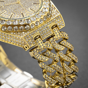Fashion Luxury Quartz Date Bling Starry Sky Diamond <b>Watch</b> Men Cuban Link <b>Chain</b> Gold Hip Hop Iced Out <b>Watches</b> - Product Image 5