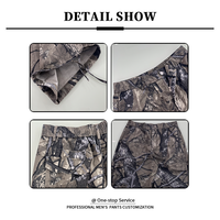 Pantalon cargo camouflage en bois pour homme, coupe large, en ripstop, taille élastique, passants de ceinture, poches à rabat, cordon de serrage réglable, bas de jambe ajustable, vente en gros