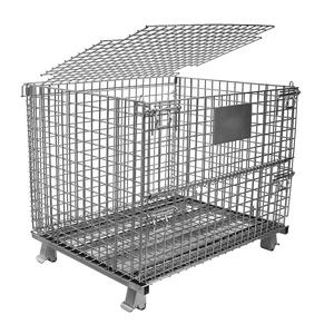 भारी शुल्क औद्योगिक ढहने वाला गैल्वेनाइज्ड स्टील वायर जाल भंडारण टोकरी कंटेनर - Product Image 4