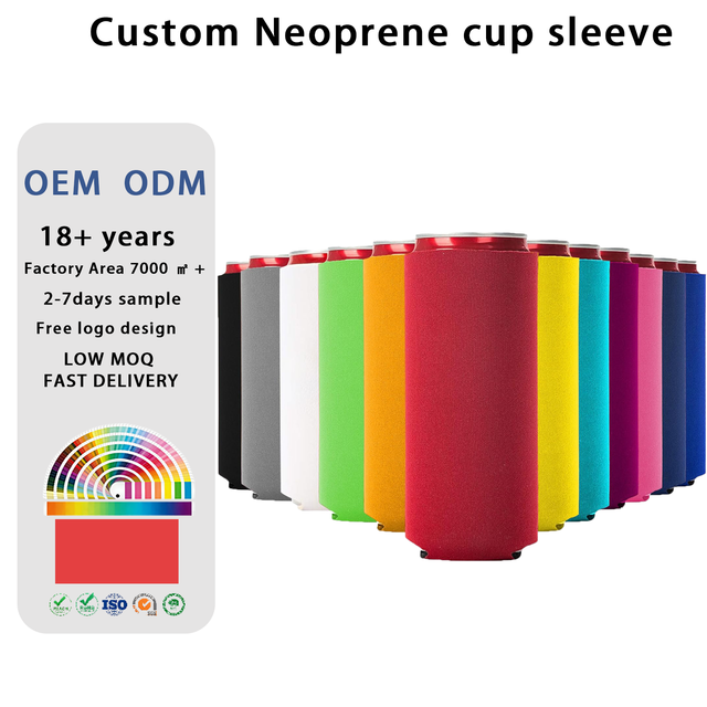 Custom logo 12 oz Slim Can Cooler Neoprene Insulate Sleeve Cold Beer Can Cooler Bag Sublimation for Cans