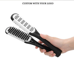 Peigne à <span class=keywords><strong>cheveux</strong></span> avec logo personnalisé, vente en gros, peigne à <span class=keywords><strong>cheveux</strong></span> avec pince, <span class=keywords><strong>brosse</strong></span> à lisser, démêler, <span class=keywords><strong>cheveux</strong></span> secs ou mouillés, bouclés, <span class=keywords><strong>fins</strong></span>, classique, noir et blanc - Product Image 2