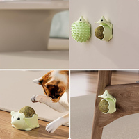 Juguete para gatos: Cepillo de pared con forma de erizo y hierba gatera en el interior para que los gatos lamen, rascadores faciales y auto-estimuladores