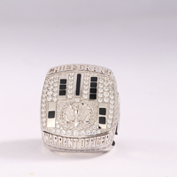 Bague de championnat classique pour homme personnalisée en cuivre avec zircon plaqué or - Marque Jieding