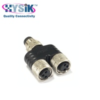 Conector PCB M12 de 5 y 8 Pines, en Ángulo Recto de 90 Grados, con Protección IP67, para Montaje en Panel Industrial