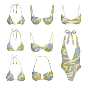 Ensemble de bikini tendance personnalisé en tissu RPET uni, avec bretelles fines et <span class=keywords><strong>string</strong></span>, maillot de bain pour femme - Product Image 5