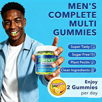 Gommes multivitaminées liquides sans sucre pour hommes, 24 vitamines, minéraux et probiotiques, favorisant l'énergie masculine et l'immunité intestinale