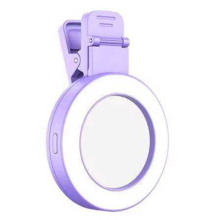 Mini Selfie Portable Magnetic Ring Light Clip Fill LED Phone Adjustable Color Temperature 3 Color Adjustable Brightness Mode