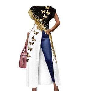 Europa e Stati Uniti nuovo estate temperamento pendolare abito lungo sotto la diffusione della forchetta mezza vita Pullover donna - Product Image 5