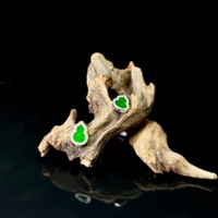 Boucles d'oreilles en jadéite naturelle de Birmanie de qualité A, vert gourde, pour femme, à porter au quotidien, cadeau en jadéite (avec NGTC)