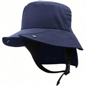 Chapeau de pêcheur à large bord plat pour l'extérieur, séchage rapide, protection UV, chapeau de plage et de surf avec sangle - Product Image 5
